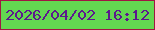 文字の大きさ：1、枠の色：a01543、背景の色：63d751、文字の色：5c198d 無料ブログパーツのブログ時計