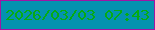 文字の大きさ：5、枠の色：a015a4、背景の色：0492af、文字の色：05ab13 無料ブログパーツのブログ時計