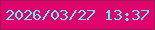 文字の大きさ：4、枠の色：a01956、背景の色：df046c、文字の色：5ceef8 無料ブログパーツのブログ時計