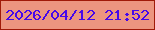 文字の大きさ：5、枠の色：a01a09、背景の色：ec9580、文字の色：4608ea 無料ブログパーツのブログ時計