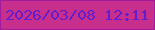 文字の大きさ：2、枠の色：a01a9c、背景の色：c82f8d、文字の色：621dcd 無料ブログパーツのブログ時計