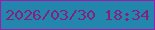 文字の大きさ：5、枠の色：a01aac、背景の色：2286ad、文字の色：83217f 無料ブログパーツのブログ時計