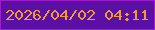 文字の大きさ：1、枠の色：a01bcc、背景の色：5a0fa5、文字の色：f39a30 無料ブログパーツのブログ時計