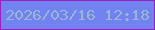 文字の大きさ：5、枠の色：a020bf、背景の色：7382f1、文字の色：99b6d6 無料ブログパーツのブログ時計