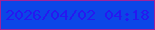 文字の大きさ：5、枠の色：a0229a、背景の色：0c46e7、文字の色：2619f0 無料ブログパーツのブログ時計