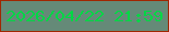 文字の大きさ：3、枠の色：a02601、背景の色：658a78、文字の色：01d745 無料ブログパーツのブログ時計