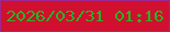 文字の大きさ：5、枠の色：a02790、背景の色：d0102e、文字の色：26b423 無料ブログパーツのブログ時計