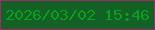 文字の大きさ：3、枠の色：a02a6d、背景の色：146126、文字の色：0b9f22 無料ブログパーツのブログ時計