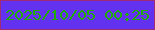 文字の大きさ：5、枠の色：a02b74、背景の色：6332f1、文字の色：20ab09 無料ブログパーツのブログ時計
