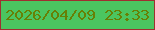 文字の大きさ：5、枠の色：a02f30、背景の色：4bc560、文字の色：678005 無料ブログパーツのブログ時計