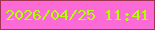 文字の大きさ：5、枠の色：a03254、背景の色：fc6ad5、文字の色：b3fe06 無料ブログパーツのブログ時計