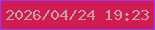 文字の大きさ：5、枠の色：a032fd、背景の色：cf1c51、文字の色：c89ca9 無料ブログパーツのブログ時計