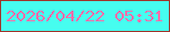 文字の大きさ：4、枠の色：a03329、背景の色：46fdef、文字の色：f86da9 無料ブログパーツのブログ時計