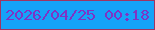 文字の大きさ：5、枠の色：a03462、背景の色：15a3f8、文字の色：7e33c4 無料ブログパーツのブログ時計