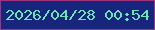 文字の大きさ：3、枠の色：a0347d、背景の色：18257d、文字の色：6fe3b3 無料ブログパーツのブログ時計