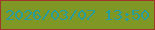 文字の大きさ：5、枠の色：a0362c、背景の色：7f9725、文字の色：279c9d 無料ブログパーツのブログ時計