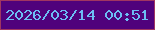 文字の大きさ：5、枠の色：a03661、背景の色：4f027c、文字の色：6cbdf4 無料ブログパーツのブログ時計