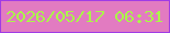文字の大きさ：3、枠の色：a03be5、背景の色：e27bc1、文字の色：aaf649 無料ブログパーツのブログ時計