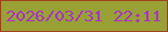 文字の大きさ：1、枠の色：a03e1b、背景の色：99a036、文字の色：a734c2 無料ブログパーツのブログ時計