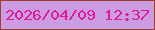 文字の大きさ：4、枠の色：a03e2c、背景の色：cb9ce2、文字の色：e11899 無料ブログパーツのブログ時計