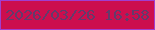 文字の大きさ：1、枠の色：a03ed0、背景の色：cc0e4e、文字の色：643a6b 無料ブログパーツのブログ時計