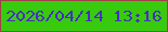 文字の大きさ：3、枠の色：a03f49、背景の色：38cb0d、文字の色：472ec6 無料ブログパーツのブログ時計