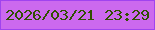 文字の大きさ：4、枠の色：a043ee、背景の色：cc69ee、文字の色：315002 無料ブログパーツのブログ時計