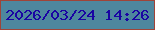 文字の大きさ：3、枠の色：a04438、背景の色：4e879e、文字の色：1a04a3 無料ブログパーツのブログ時計