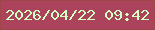 文字の大きさ：3、枠の色：a04648、背景の色：ab435d、文字の色：d5ffc2 無料ブログパーツのブログ時計