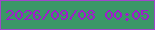 文字の大きさ：5、枠の色：a046cb、背景の色：3b9767、文字の色：a11acd 無料ブログパーツのブログ時計