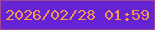文字の大きさ：1、枠の色：a04894、背景の色：6424d4、文字の色：f69552 無料ブログパーツのブログ時計