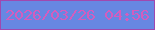 文字の大きさ：3、枠の色：a048af、背景の色：6787e2、文字の色：d35dbe 無料ブログパーツのブログ時計