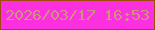 文字の大きさ：2、枠の色：a0490a、背景の色：fd30e0、文字の色：ce937a 無料ブログパーツのブログ時計