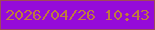 文字の大きさ：1、枠の色：a0495a、背景の色：950bd9、文字の色：bf7b3e 無料ブログパーツのブログ時計