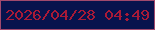 文字の大きさ：5、枠の色：a0496d、背景の色：07134d、文字の色：a91a37 無料ブログパーツのブログ時計
