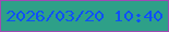 文字の大きさ：3、枠の色：a049b4、背景の色：2ea088、文字の色：0e50f8 無料ブログパーツのブログ時計