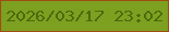 文字の大きさ：5、枠の色：a04a13、背景の色：7da021、文字の色：4b6a0c 無料ブログパーツのブログ時計