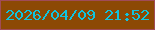 文字の大きさ：4、枠の色：a04b58、背景の色：8c4904、文字の色：0fc4e0 無料ブログパーツのブログ時計