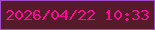文字の大きさ：3、枠の色：a04bc7、背景の色：561b2b、文字の色：f60b95 無料ブログパーツのブログ時計