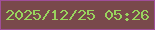 文字の大きさ：4、枠の色：a04e99、背景の色：79494b、文字の色：99d45e 無料ブログパーツのブログ時計