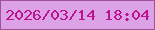 文字の大きさ：1、枠の色：a04fa1、背景の色：dba2e6、文字の色：bd1290 無料ブログパーツのブログ時計