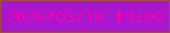 文字の大きさ：2、枠の色：a05222、背景の色：a817d0、文字の色：fc00a5 無料ブログパーツのブログ時計