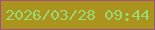 文字の大きさ：3、枠の色：a0527c、背景の色：aa941d、文字の色：9ad971 無料ブログパーツのブログ時計