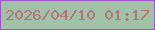文字の大きさ：3、枠の色：a055cd、背景の色：a2c2a6、文字の色：b4717e 無料ブログパーツのブログ時計