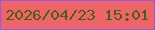文字の大きさ：3、枠の色：a055df、背景の色：ec6569、文字の色：515b11 無料ブログパーツのブログ時計