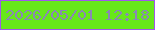 文字の大きさ：1、枠の色：a057ec、背景の色：67e819、文字の色：8a87b5 無料ブログパーツのブログ時計