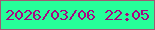文字の大きさ：2、枠の色：a05973、背景の色：26fe99、文字の色：a70582 無料ブログパーツのブログ時計