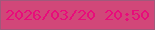 文字の大きさ：4、枠の色：a0597b、背景の色：d14779、文字の色：e80c7b 無料ブログパーツのブログ時計