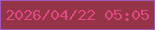 文字の大きさ：2、枠の色：a059b9、背景の色：963447、文字の色：de4885 無料ブログパーツのブログ時計