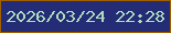 文字の大きさ：5、枠の色：a05f00、背景の色：232c74、文字の色：b0dbc0 無料ブログパーツのブログ時計